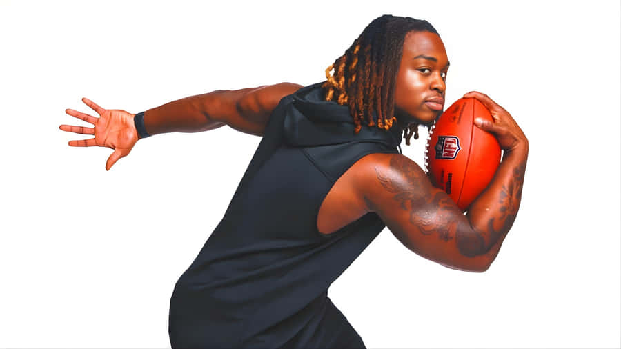 Ashton Jeanty Football Action Wallpaper