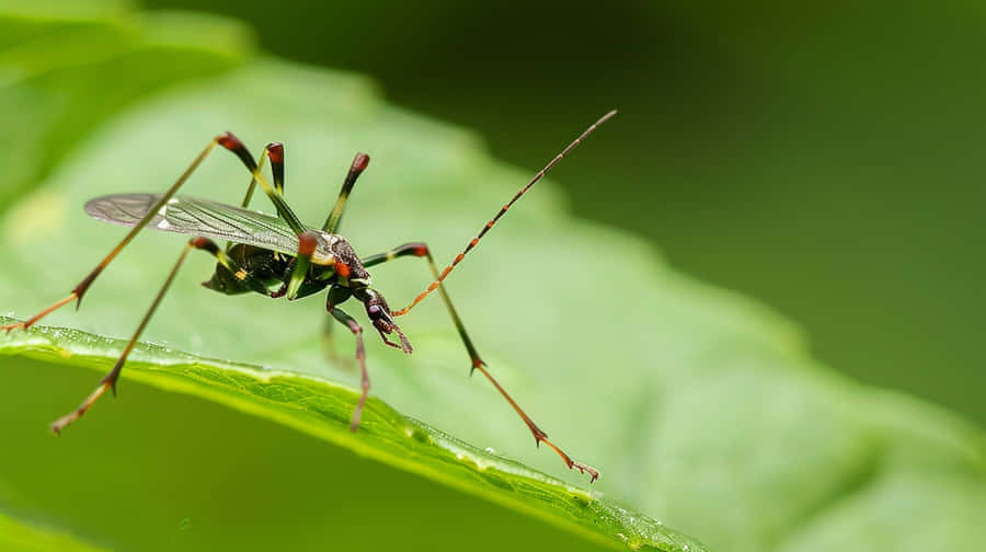 Assassin Bug On Leaf Wallpaper