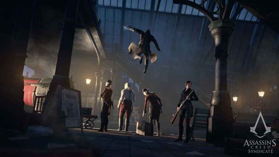 Assassin's Creed Syndicate - Evie And Jacob Frye In Action Wallpaper