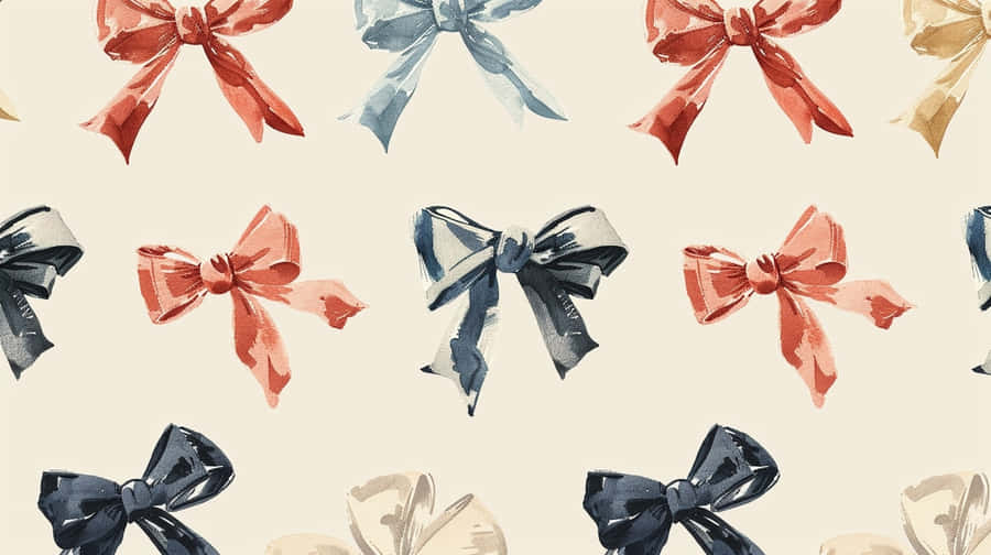Assorted Color Bow Pattern Wallpaper