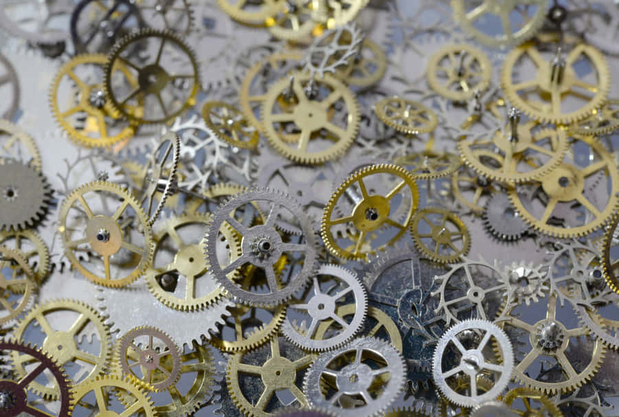 Assorted Mechanical Gears Background Wallpaper