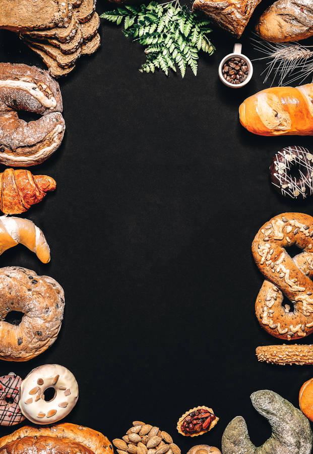 Assorted Pastry Border Wallpaper