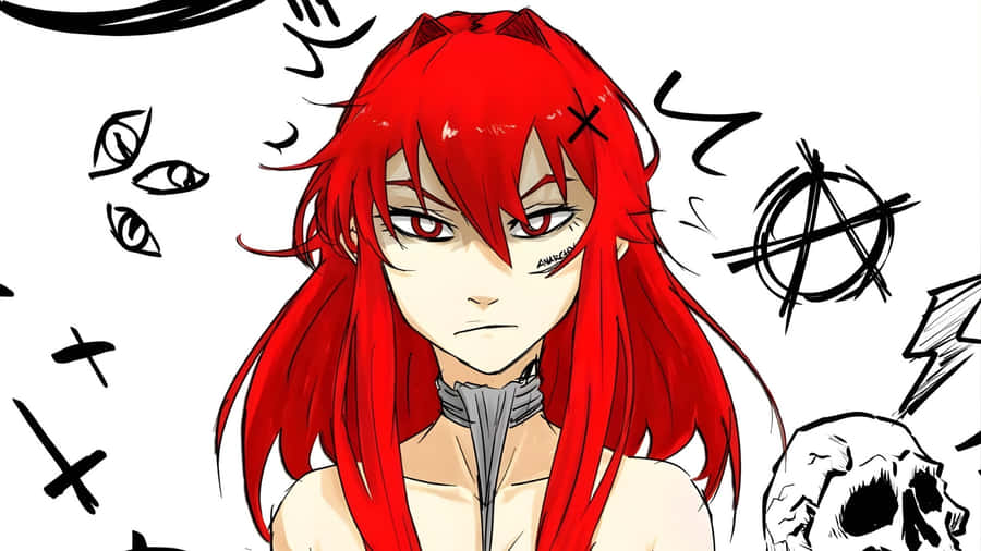 Asteria Red Hair Character Wallpaper