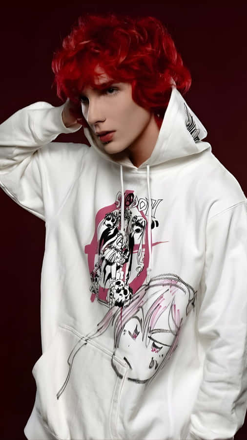 Asteria Red Hair Hoodie Wallpaper