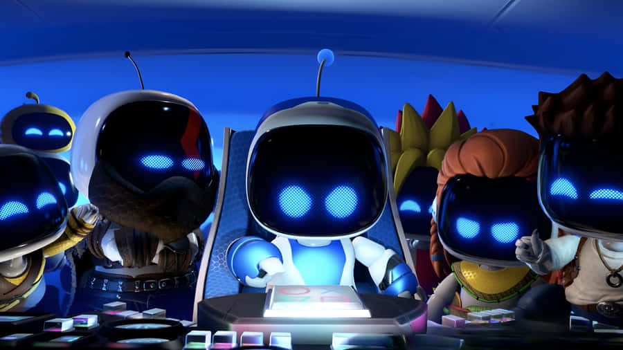 Astro Bot Characters United Wallpaper
