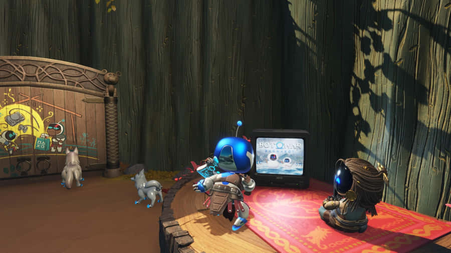 Astro Bot Exploring Virtual World Wallpaper