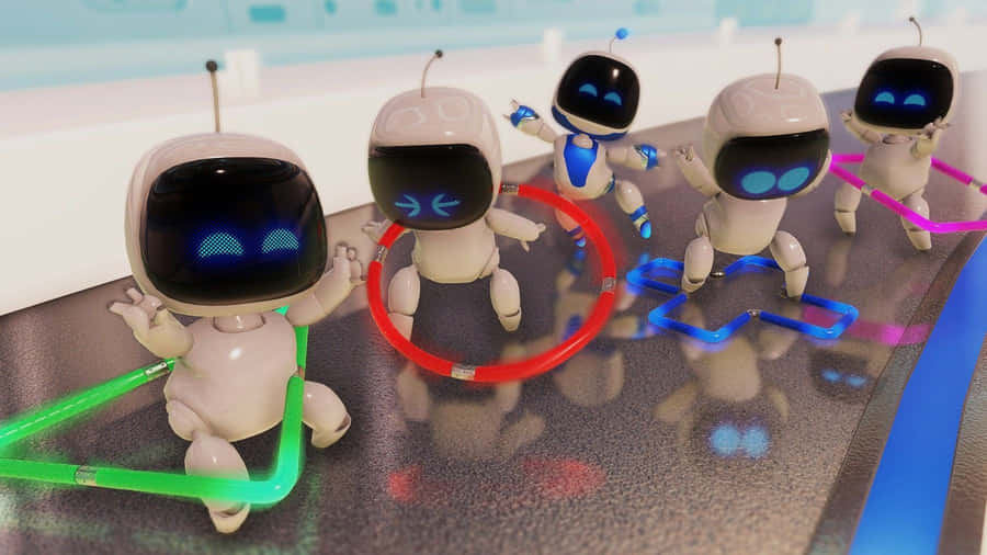 Astro Playroom Robots Dancing Wallpaper