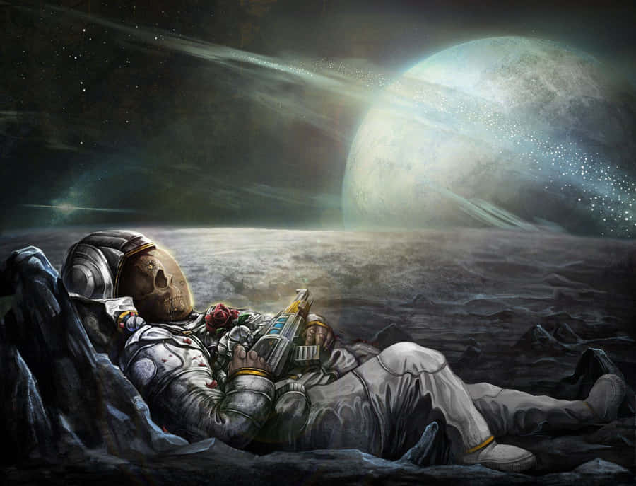 Astronaut Admires The Beauty Of The Universe Wallpaper