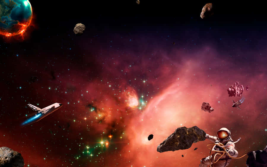 Astronaut Floating In The Cosmic Abyss Wallpaper