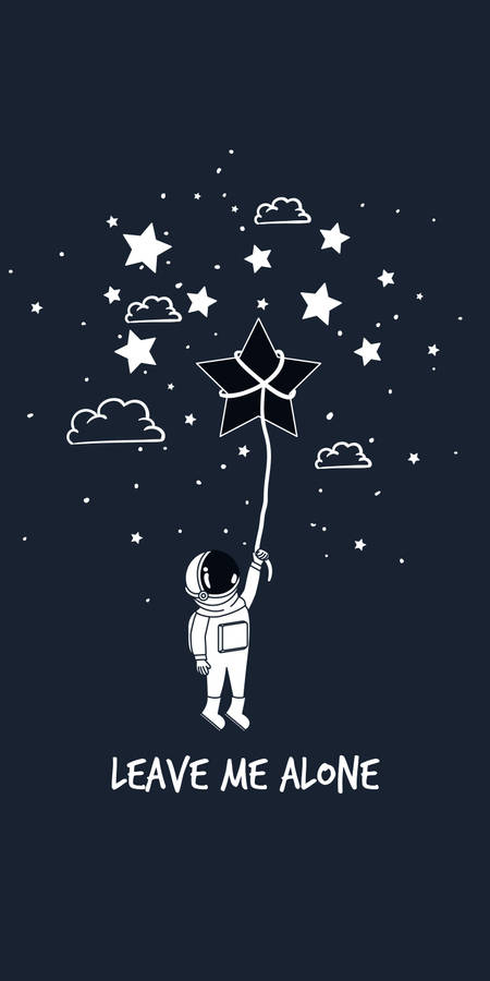 Astronaut Star Balloon Leave Me Alone Wallpaper