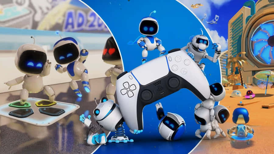 Astros Playroom Robots And Controller Wallpaper