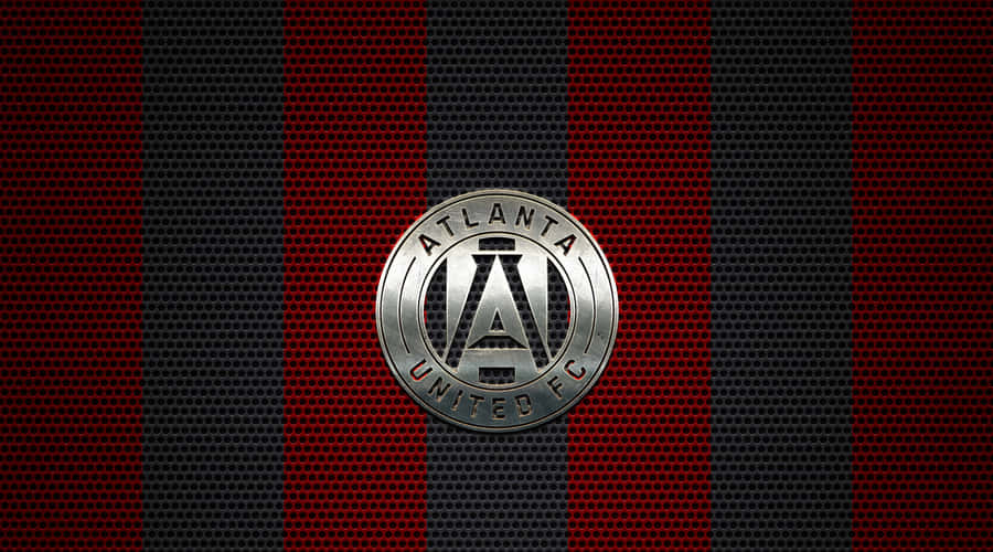 Atlanta United Fc Logo Silver And Red Pattern Wallpaper
