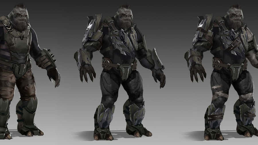 Atriox, Leader Of The Banished From The Halo Series, Surrounded By A Powerful Aura Wallpaper