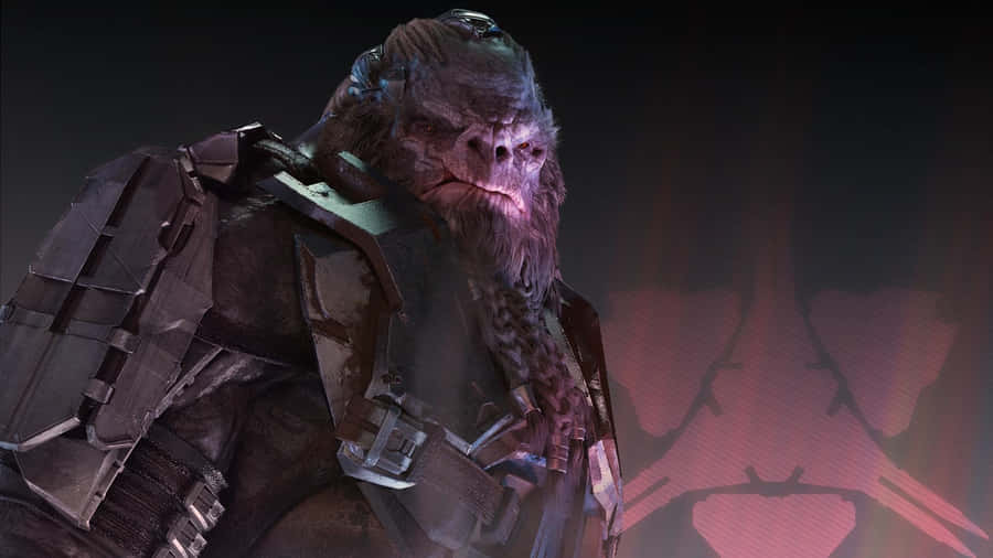 Atriox, The Fearsome Jiralhanae Warlord, Leading His Troops Into Battle. Wallpaper