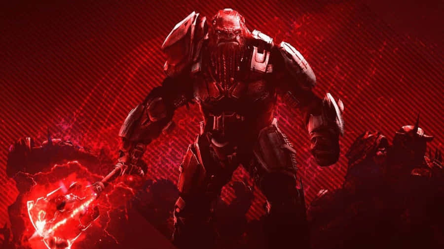 Atriox, The Powerful Brute Chieftain Wielding His Devastating Chainbreaker Weapon Wallpaper
