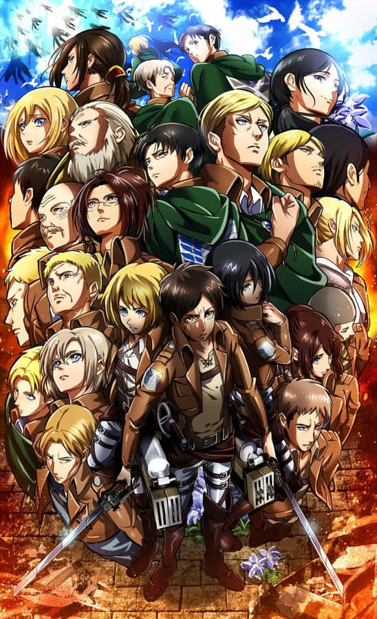 Attack On Titan Anime Under Blue Sky Wallpaper