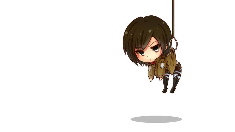 Attack On Titan Pc Chibi Mikasa Wallpaper