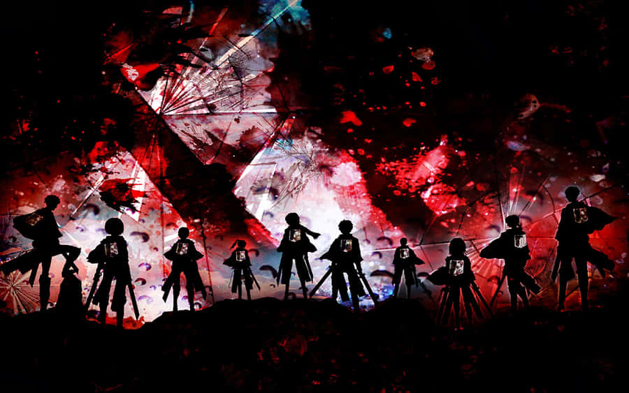 Attackon Titan Survey Corps Silhouettes Wallpaper
