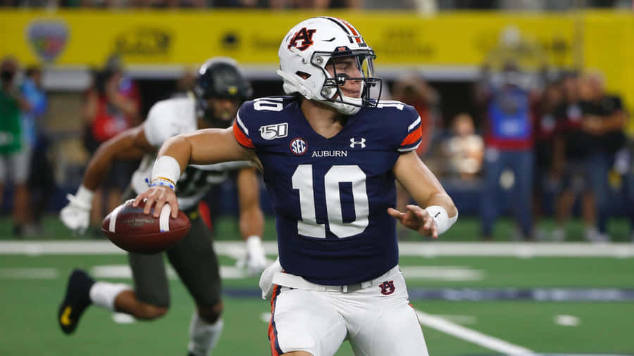 Auburn Quarterback Action Shot Wallpaper