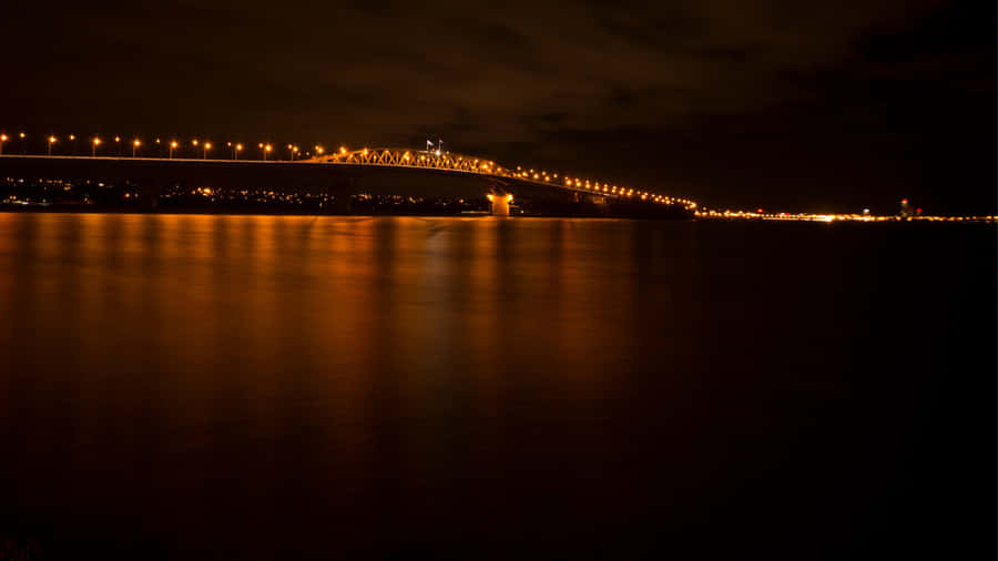 Auckland Harbour Bridge Night Lights Wallpaper