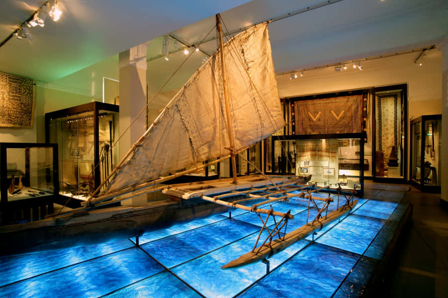 Auckland Museum Pacific Canoe Exhibit Wallpaper