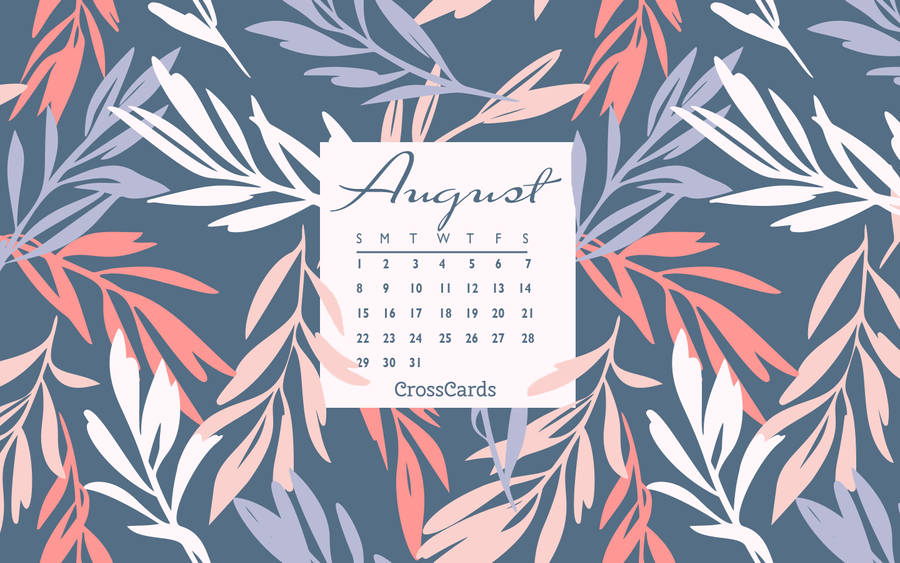 August 2021 Calendar Floral Art Wallpaper