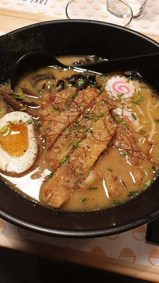 Authentic Black Beard Ramen Delight Wallpaper