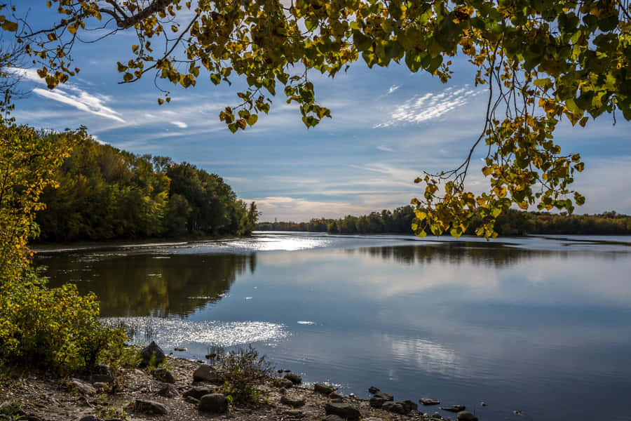 Autumn River Scenery Laval Wallpaper