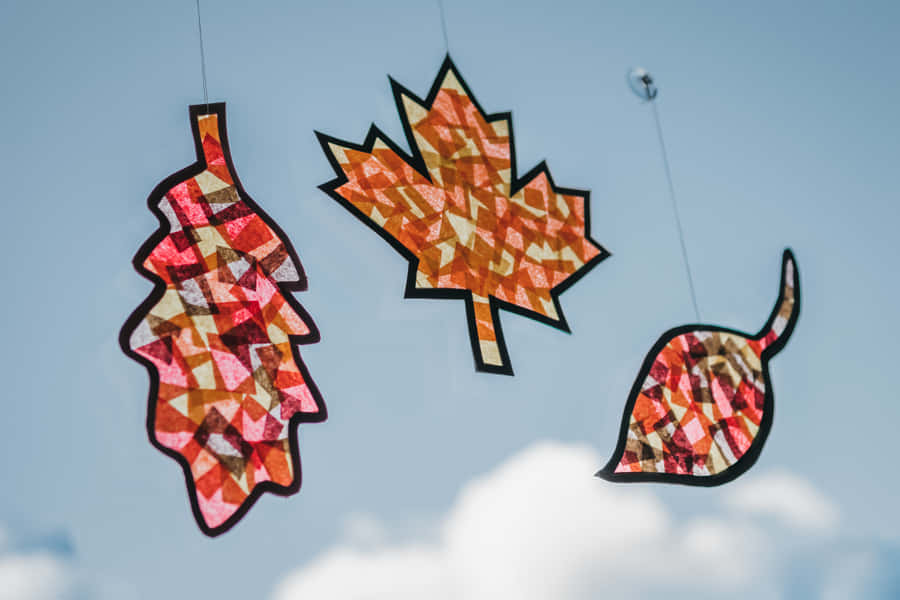 Autumn-themed Craft Arrangement Wallpaper