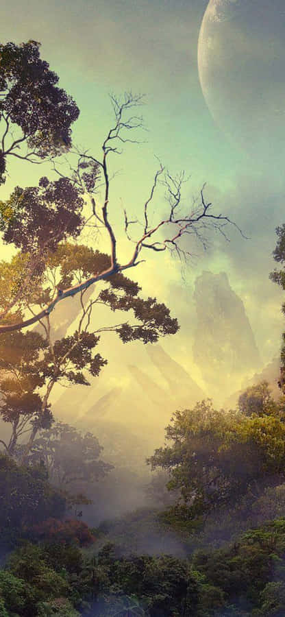 Avatar Pandora Forest And Moon Mobile Wallpaper