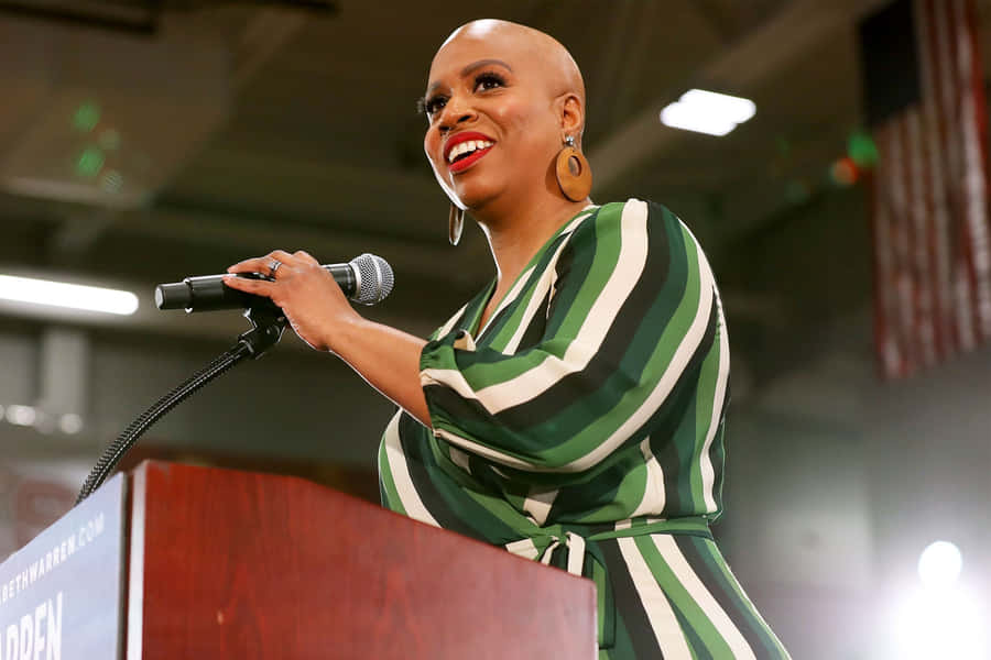 Ayanna Pressley Green Black Dress Wallpaper