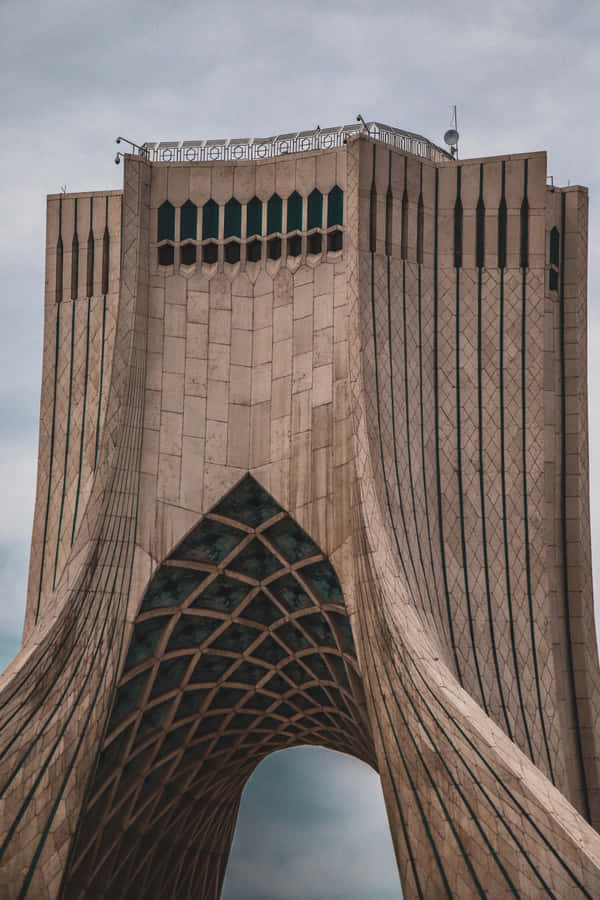 Azadi Tower Iphone Dark Clouds Wallpaper