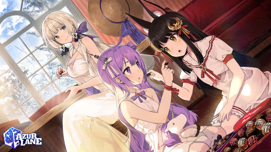 Azur Lane Unicornand Friends Relaxing Wallpaper