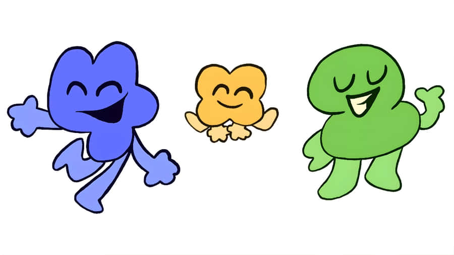 B F D I Characters Happy Trio Wallpaper