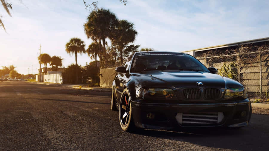 B M W E46 Black Coupe Sunset Wallpaper