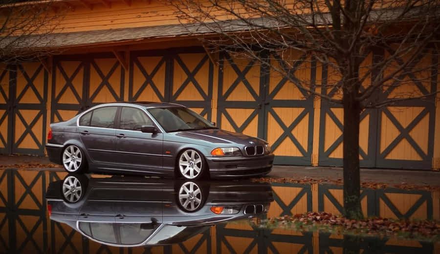B M W E46 Sedan Reflection Waterfront Wallpaper