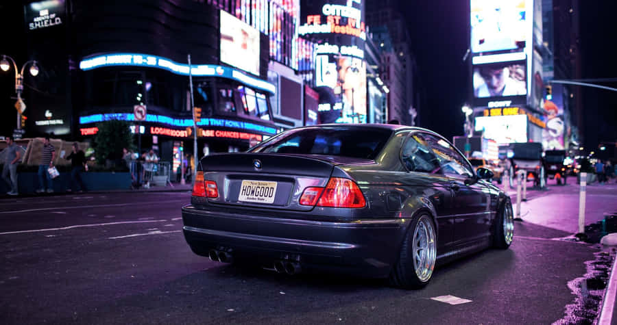 B M W E46 Times Square Night Wallpaper