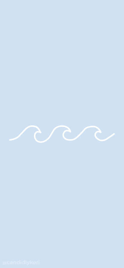 Baby Blue Light Blue Aesthetic Ocean Wave Lines Wallpaper