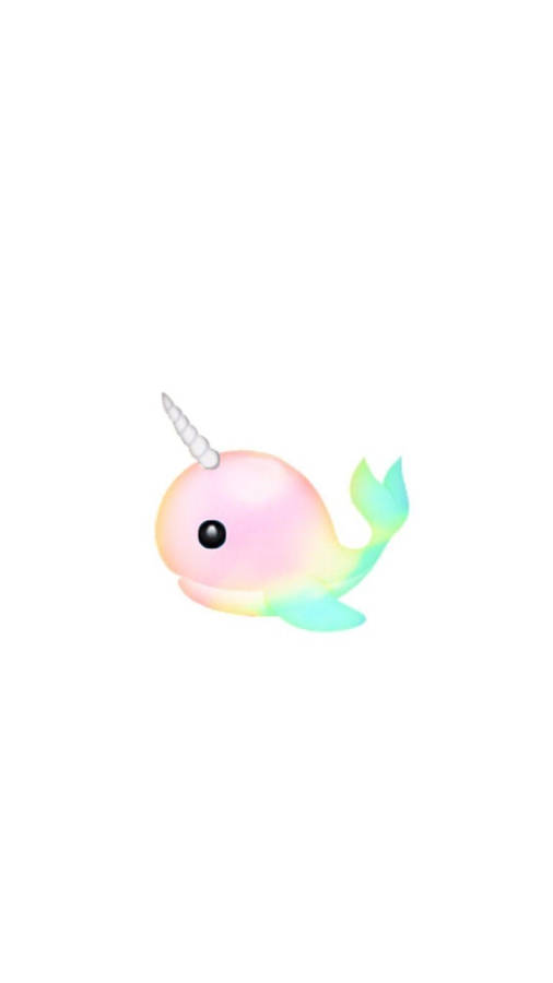 Baby Pink Narwhal Emoji Wallpaper