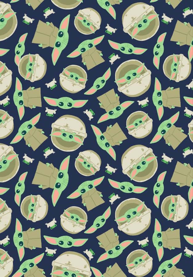 Baby Yoda Cartoon Fabrics Wallpaper