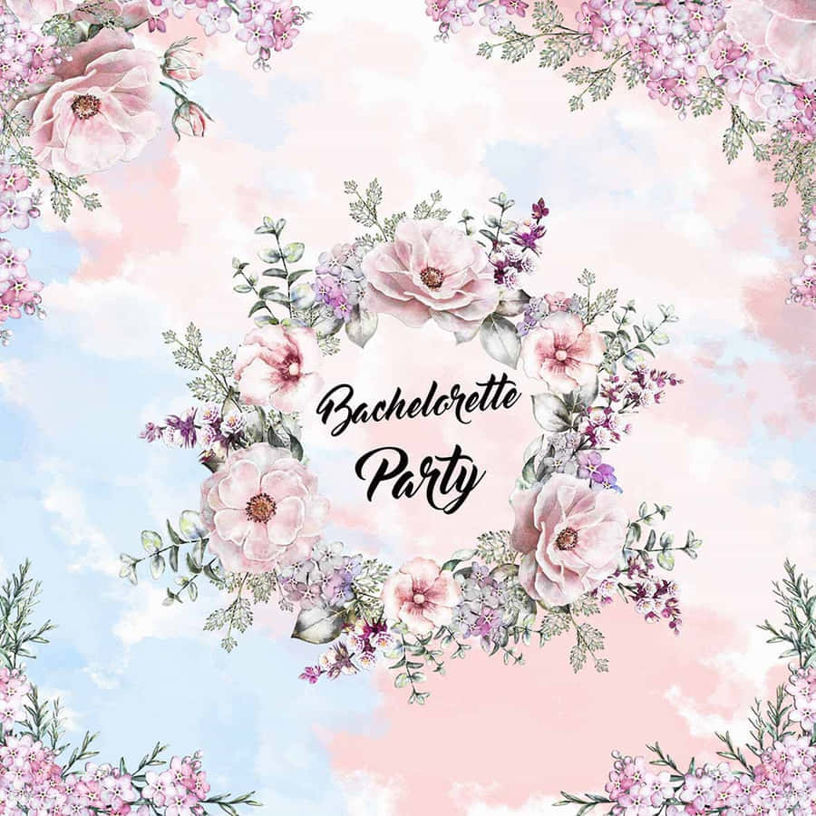 Bachelorette Party Floral Invitation Design Wallpaper