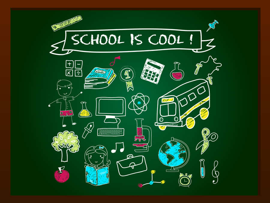 Back To School Chalkboard Doodle Wallpaper