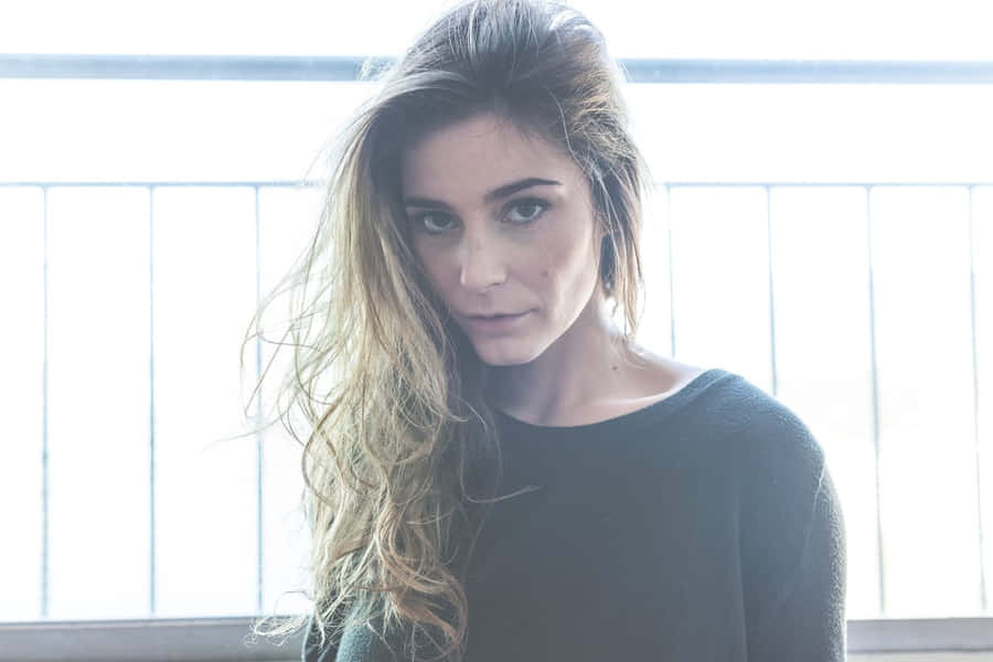 Backlit Portrait Woman Window Wallpaper