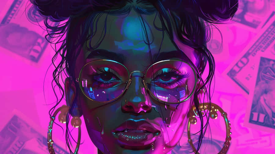 Baddie Money Aesthetic Portrait Wallpaper