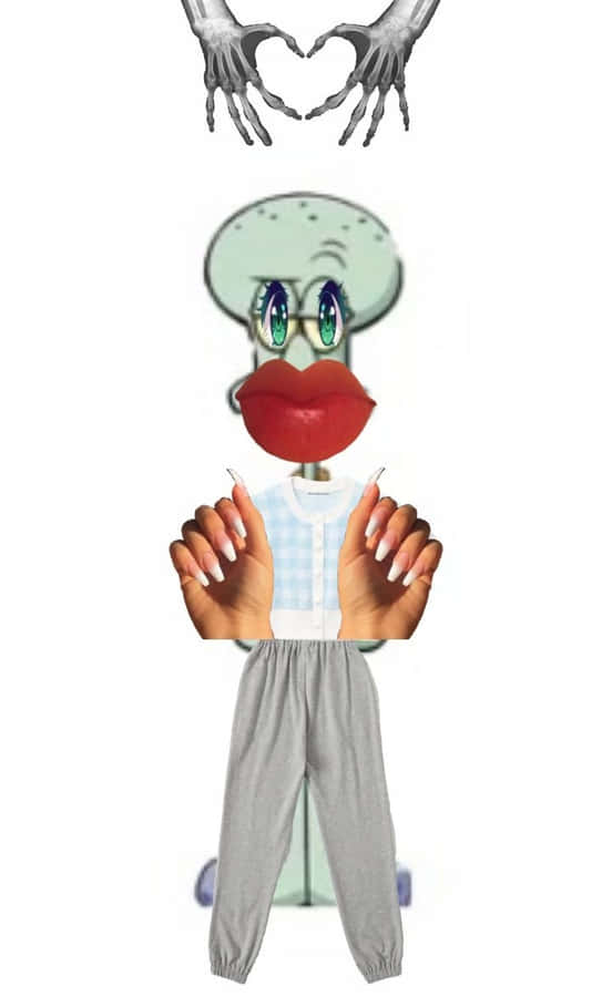 Baddie Squidward Meme Creation Wallpaper