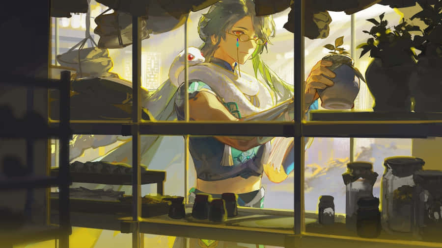 Baizhu Pharmacist At Work Wallpaper