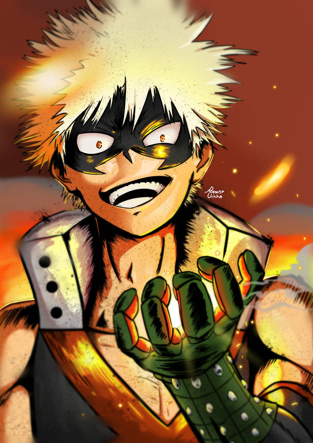 Bakugou Looking Like A Villain Wallpaper