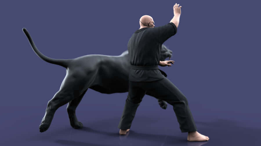 Bald Manand Black Panther Hybrid Character Wallpaper