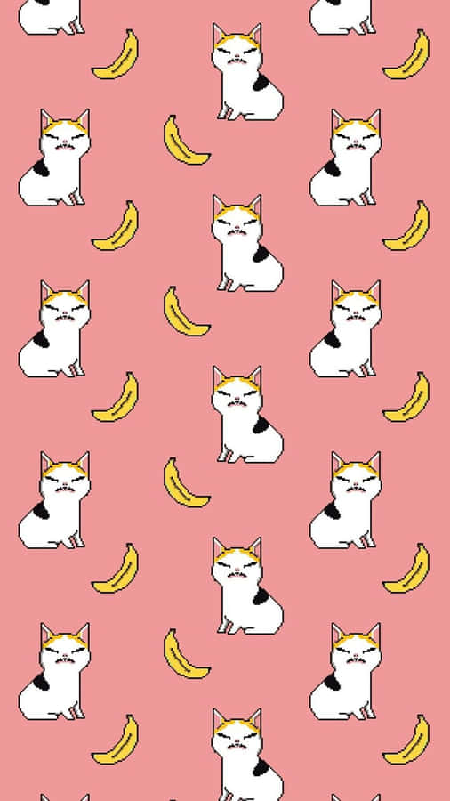 Banana Cat Pattern.jpg Wallpaper