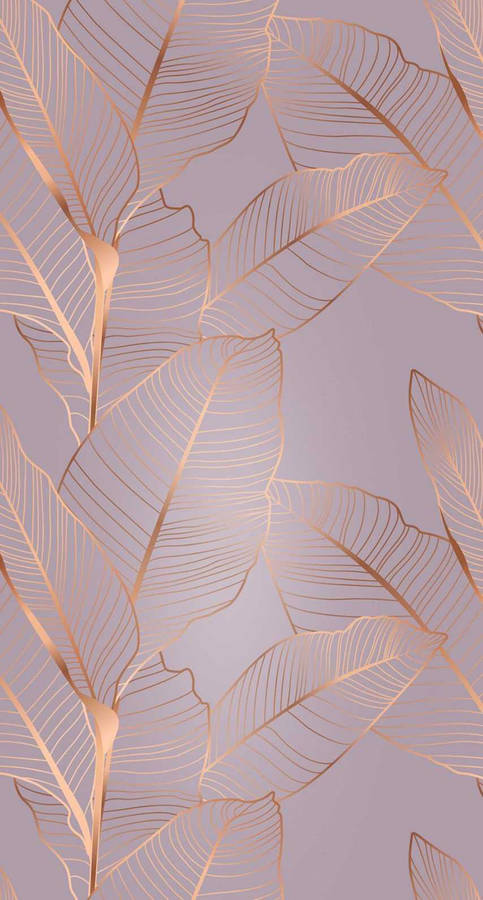 Banana Leaves Rose Gold Iphone Wallpaper